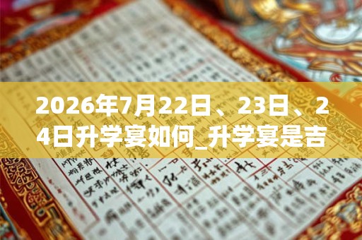 2026年7月22日、23日、24日升学宴如何_升学宴是吉日吗