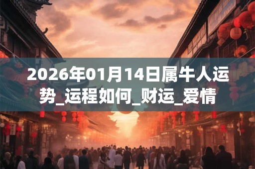 2026年01月14日属牛人运势_运程如何_财运_爱情