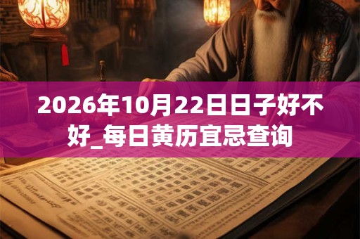 2026年10月22日日子好不好_每日黄历宜忌查询