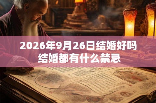 2026年9月26日结婚好吗 结婚都有什么禁忌
