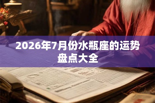 2026年7月份水瓶座的运势盘点大全