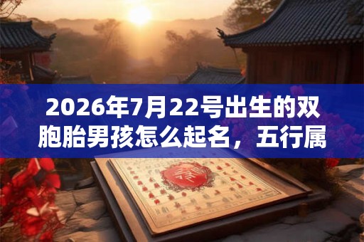2026年7月22号出生的双胞胎男孩怎么起名，五行属什么