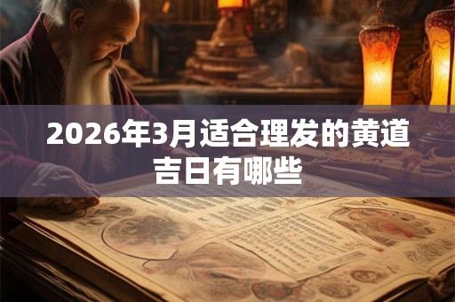 2026年3月适合理发的黄道吉日有哪些