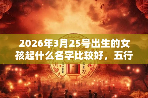 2026年3月25号出生的女孩起什么名字比较好，五行属什么