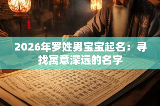 2026年罗姓男宝宝起名:寻找寓意深远的名字 2026年罗姓男宝宝起名:寻找寓意深远的名字