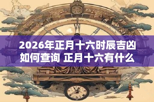 2026年正月十六时辰吉凶如何查询 正月十六有什么风俗