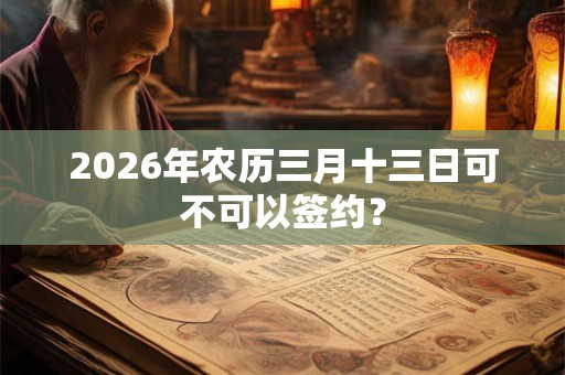2026年农历三月十三日可不可以签约？