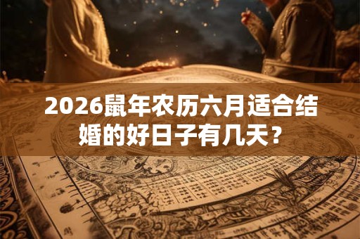 2026鼠年农历六月适合结婚的好日子有几天？