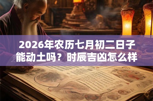 2026年农历七月初二日子能动土吗?时辰吉凶怎么样? 2026年农历七月初二日子能动土吗?时辰吉凶怎么样?