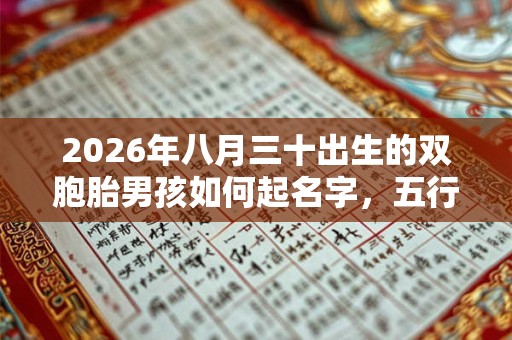 2026年八月三十出生的双胞胎男孩如何起名字，五行属什么？