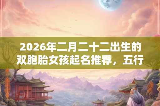 2026年二月二十二出生的双胞胎女孩起名推荐，五行属什么