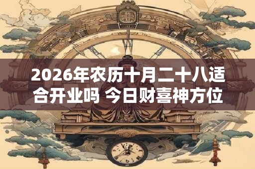 2026年农历十月二十八适合开业吗 今日财喜神方位