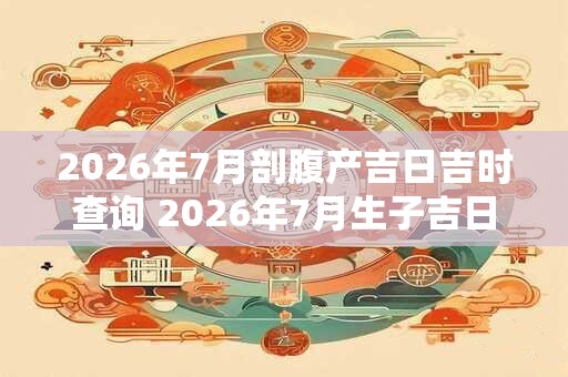 2026年7月剖腹产吉日吉时查询 2026年7月生子吉日