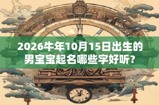 2026牛年10月15日出生的男宝宝起名哪些字好听？