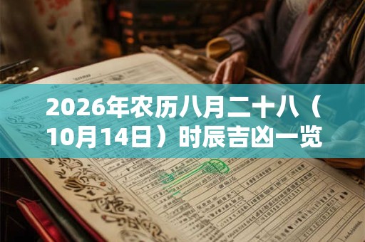 2026年农历八月二十八（10月14日）时辰吉凶一览！
