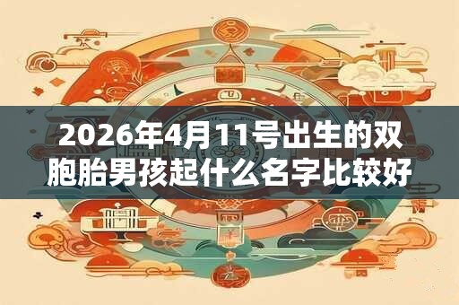 2026年4月11号出生的双胞胎男孩起什么名字比较好,五行属什么 2026年4月11号出生的双胞胎男孩起什么名字比较好,五行属什么