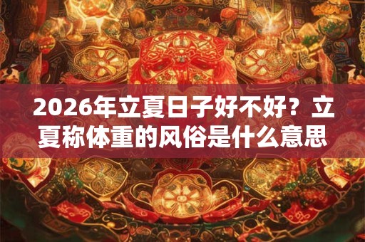 2026年立夏日子好不好？立夏称体重的风俗是什么意思？