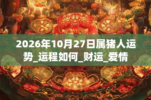 2026年10月27日属猪人运势_运程如何_财运_爱情