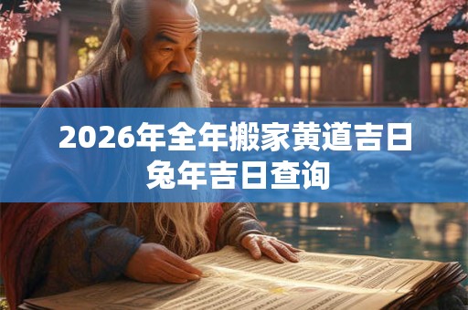 2026年全年搬家黄道吉日 兔年吉日查询