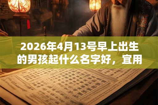 2026年4月13号早上出生的男孩起什么名字好，宜用哪些名字呢？