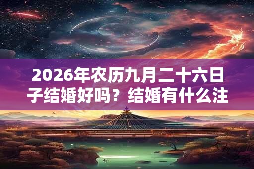 2026年农历九月二十六日子结婚好吗？结婚有什么注意事项？