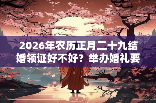 2026年农历正月二十九结婚领证好不好？举办婚礼要注意什么？
