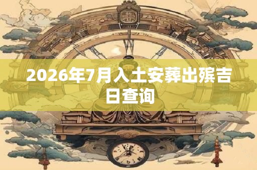 2026年7月入土安葬出殡吉日查询 2026年7月入土安葬出殡吉日查询