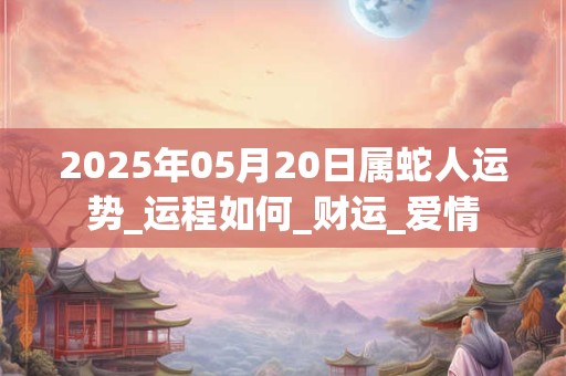 2025年05月20日属蛇人运势_运程如何_财运_爱情 2025年05月20日属蛇人运势_运程如何_财运_爱情