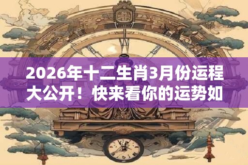 2026年十二生肖3月份运程大公开！快来看你的运势如何