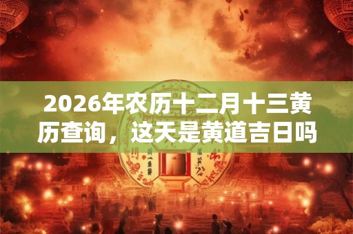 2026年农历十二月十三黄历查询，这天是黄道吉日吗？