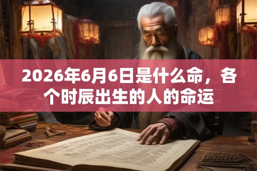 2026年6月6日是什么命，各个时辰出生的人的命运