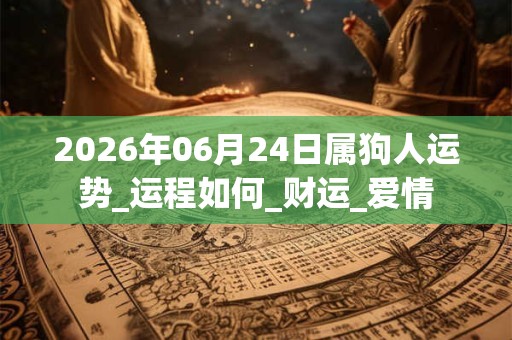 2026年06月24日属狗人运势_运程如何_财运_爱情
