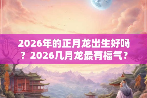 2026年的正月龙出生好吗？2026几月龙最有福气？