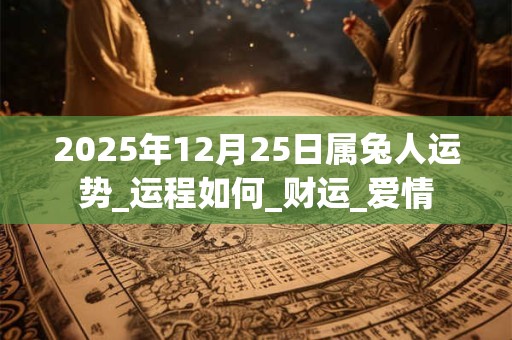 2025年12月25日属兔人运势_运程如何_财运_爱情
