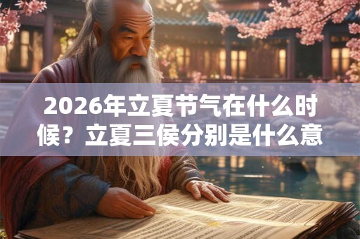 2026年立夏节气在什么时候？立夏三侯分别是什么意思？