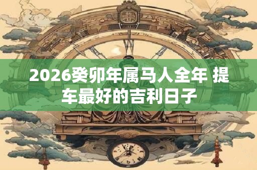 2026癸卯年属马人全年 提车最好的吉利日子