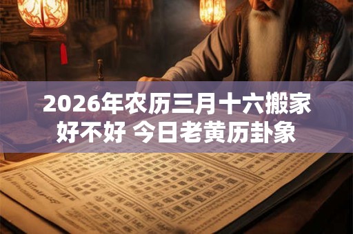 2026年农历三月十六搬家好不好 今日老黄历卦象
