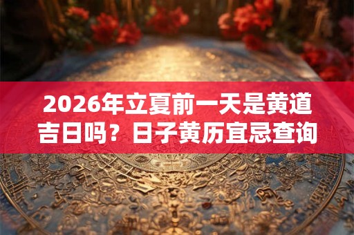 2026年立夏前一天是黄道吉日吗?日子黄历宜忌查询! 2026年立夏前一天是黄道吉日吗?日子黄历宜忌查询!