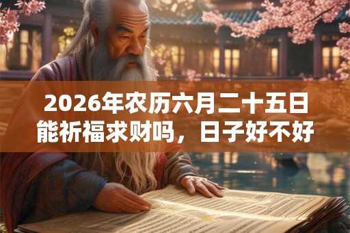 2026年农历六月二十五日能祈福求财吗，日子好不好？