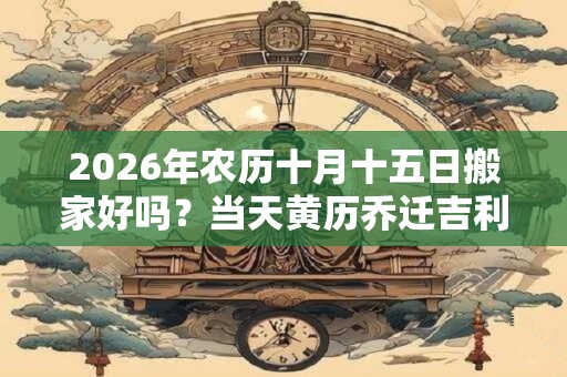 2026年农历十月十五日搬家好吗?当天黄历乔迁吉利吗 2026年农历十月十五日搬家好吗?当天黄历乔迁吉利吗