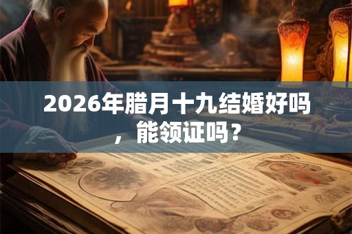 2026年腊月十九结婚好吗，能领证吗？