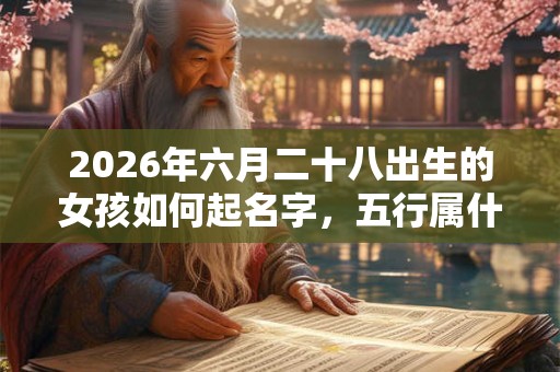 2026年六月二十八出生的女孩如何起名字，五行属什么