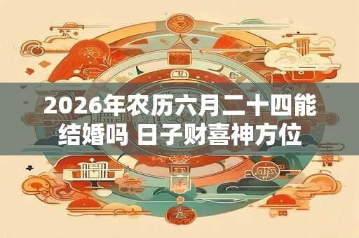 2026年农历六月二十四能结婚吗 日子财喜神方位