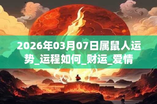 2026年03月07日属鼠人运势_运程如何_财运_爱情