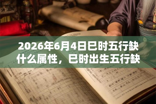 2026年6月4日巳时五行缺什么属性,巳时出生五行缺什么 2026年6月4日巳时五行缺什么属性,巳时出生五行缺什么
