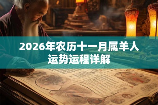 2026年农历十一月属羊人运势运程详解