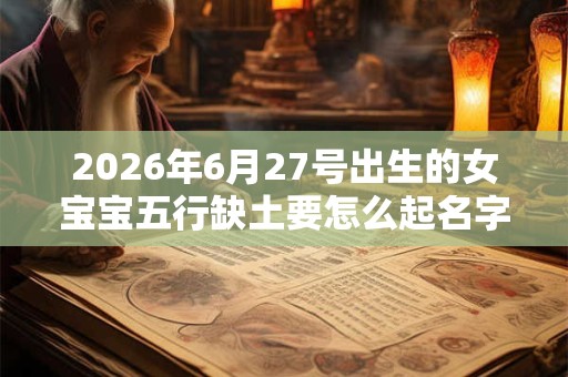 2026年6月27号出生的女宝宝五行缺土要怎么起名字