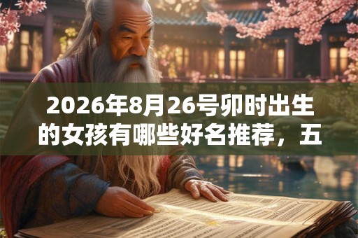2026年8月26号卯时出生的女孩有哪些好名推荐，五行属什么