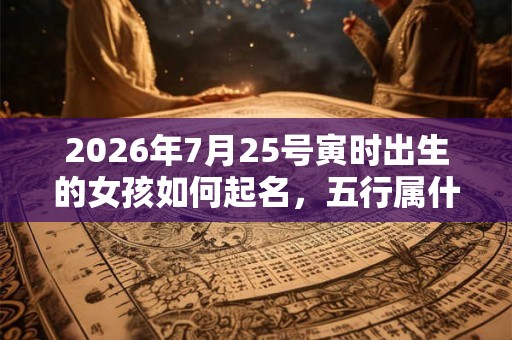 2026年7月25号寅时出生的女孩如何起名，五行属什么？