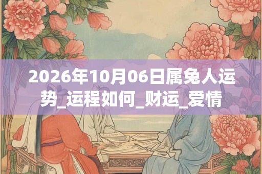 2026年10月06日属兔人运势_运程如何_财运_爱情 2026年10月06日属兔人运势_运程如何_财运_爱情